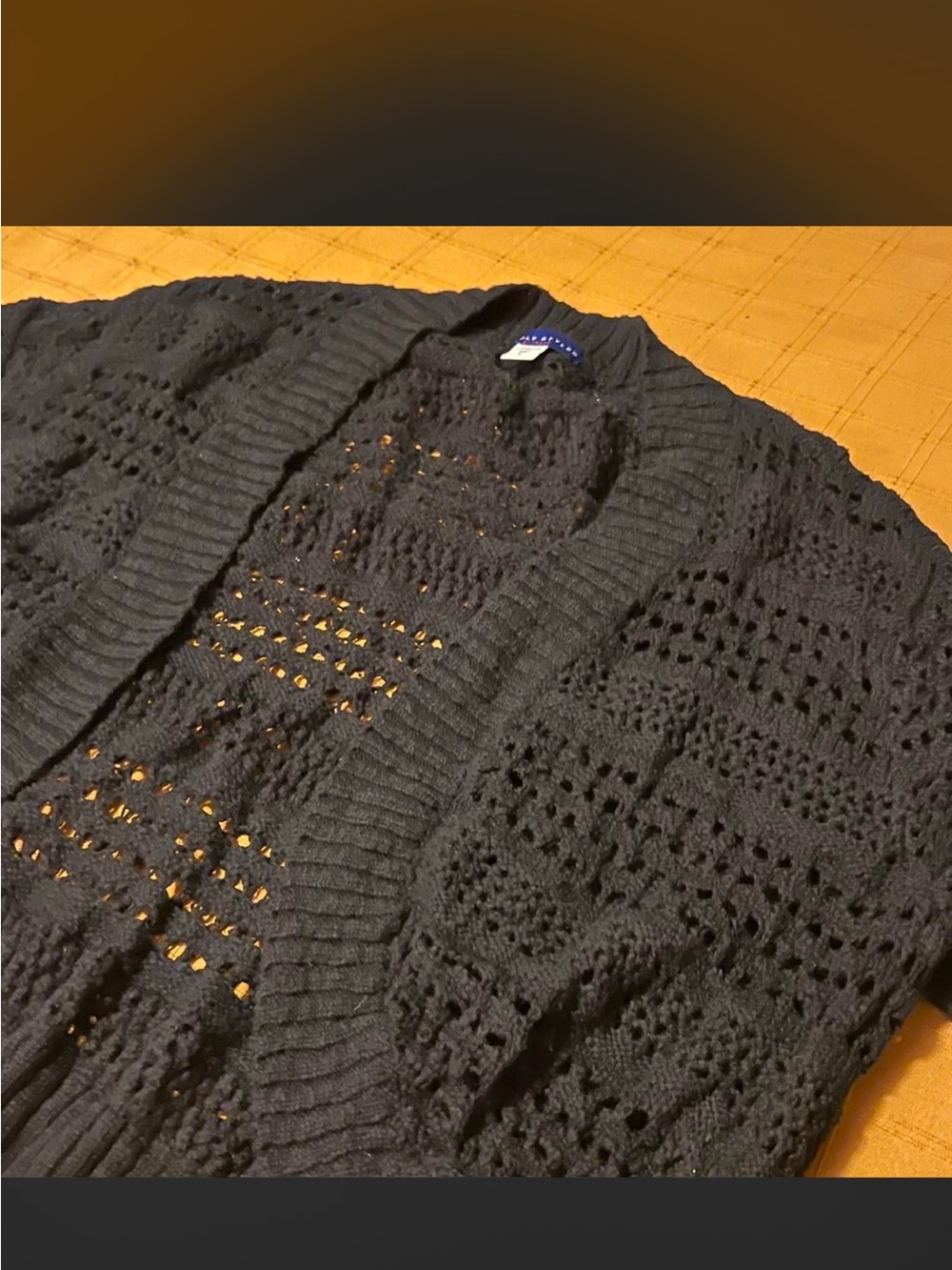 Simply Styled Open-Knit Cardigan Sweater - Black